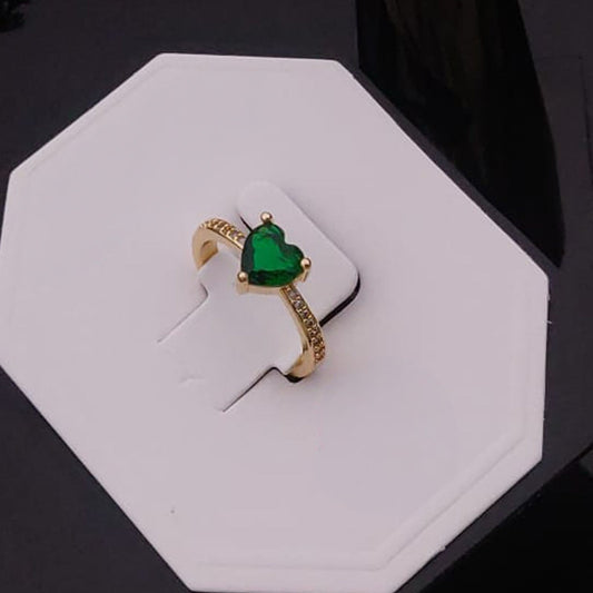 Emerald Heartbeat Women Rings(Adjustable)
