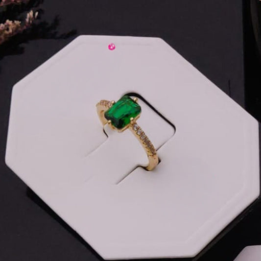 Emerald Rectangle Women Rings (Adjustable)