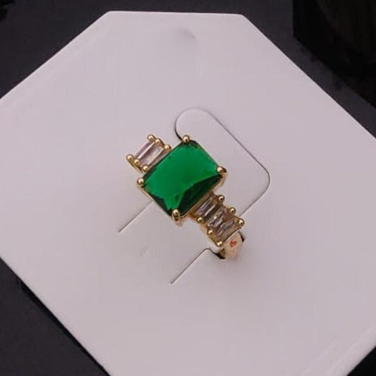 Emerald & Blush Luxe Band Women Rings(Adjustable) (Green)