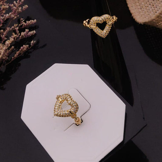 Golden Heartstrings Women Rings (Adjustable)