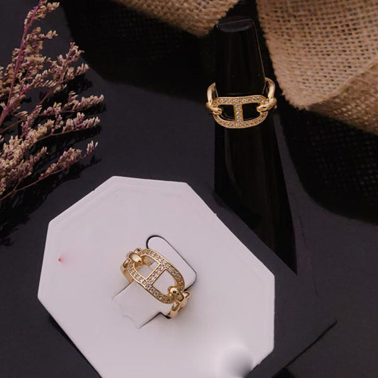 Golden Stirrup Women Rings(Adjustable)