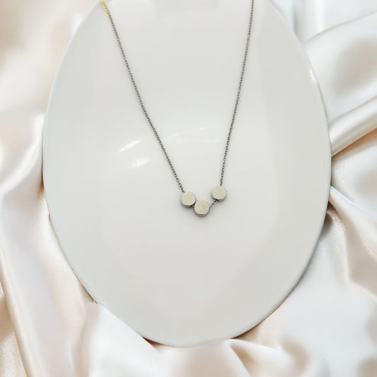 Silver‑Tone Women Necklace (Stainless Steel)
