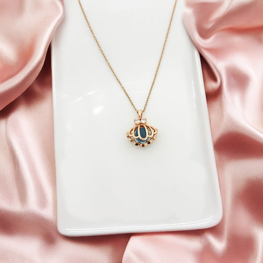 Pearl Oyster Blue Women Necklace(Stainless Steel)