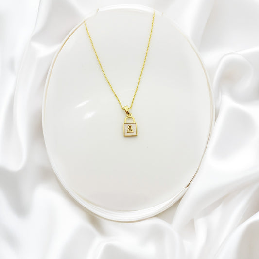 Locked in Gold Women Necklace(Stainless Steel)