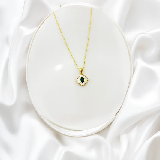 Emerald Whisper Women Necklace (Stainless Steel)