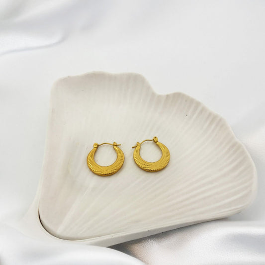 Golden Halo Luxe Style Hoop Earring Style 10 (Anti Tarnish)