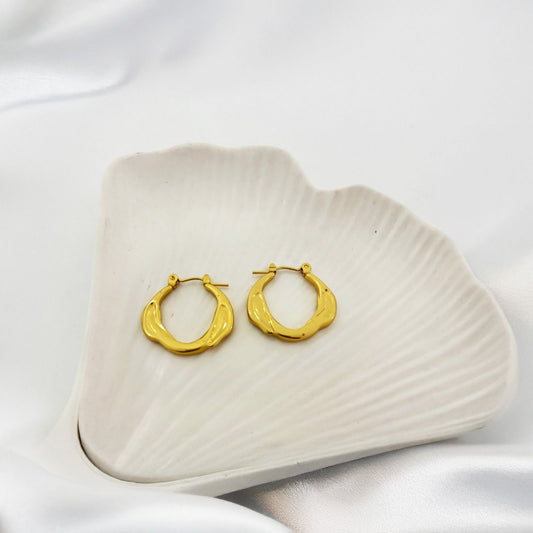 Golden Halo Luxe Style Hoop Earring Style 13 (Anti Tarnish)