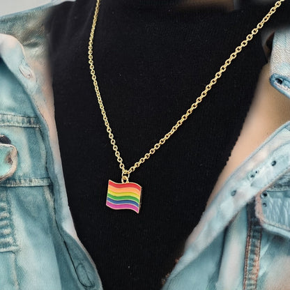 Men Pride Flag Chain Necklace - Nimé By Shop Trendys