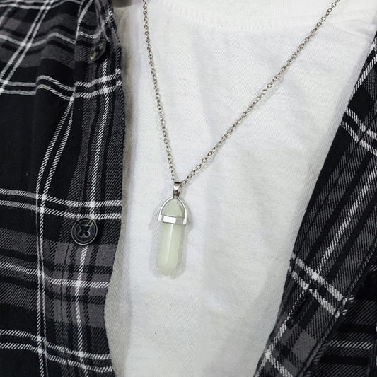 Men Pastel Green Crystal Chain Necklace