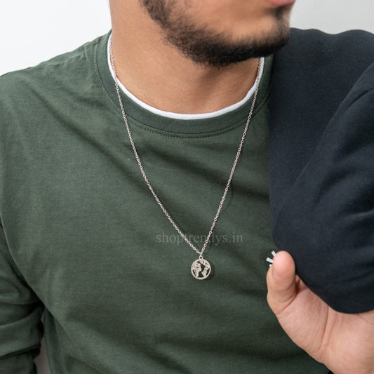 Men Wanderlust Silver Chain Necklace