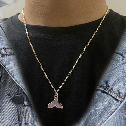 Men Purple Mermaid Tail Chain Necklace - Nimé By Shop Trendys