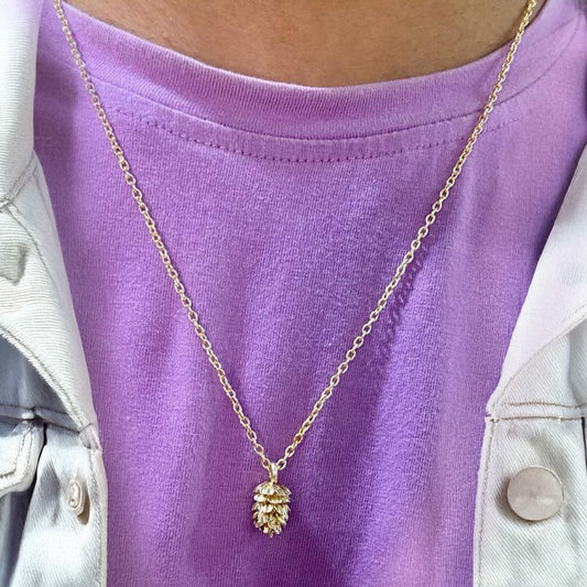 Men Pinecone Golden Chain Necklace