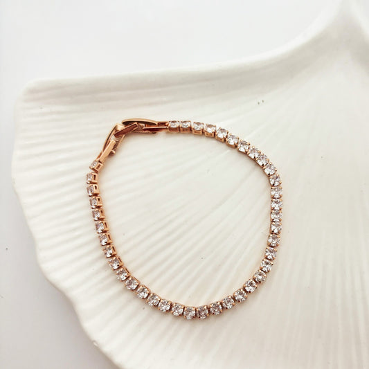 Tennis Rose Gold Bracelet (Anti Tarnish)