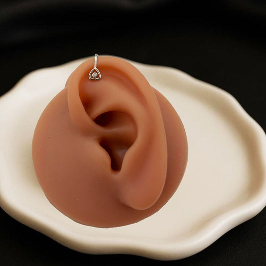 Heart With Diamond Earcuffs (Single Piece)