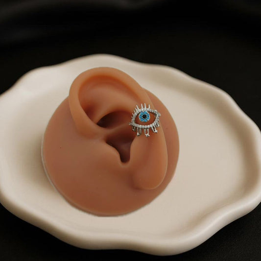 Evil Eye Silver Earcuffs (Single Piece)