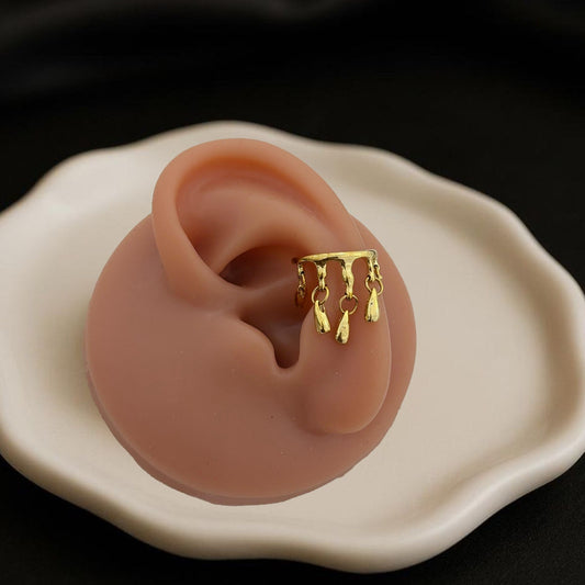 Hanging Drop Golden Earcuffs (Single Piece)