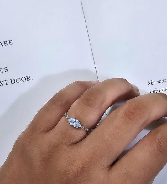 Adjustable Ring Oval Silver