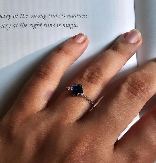 Adjustable Ring Square Silver