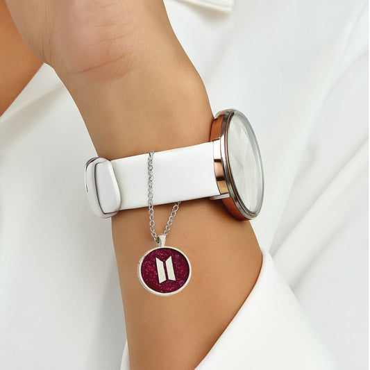 Purple BTS Silver Watch Charm