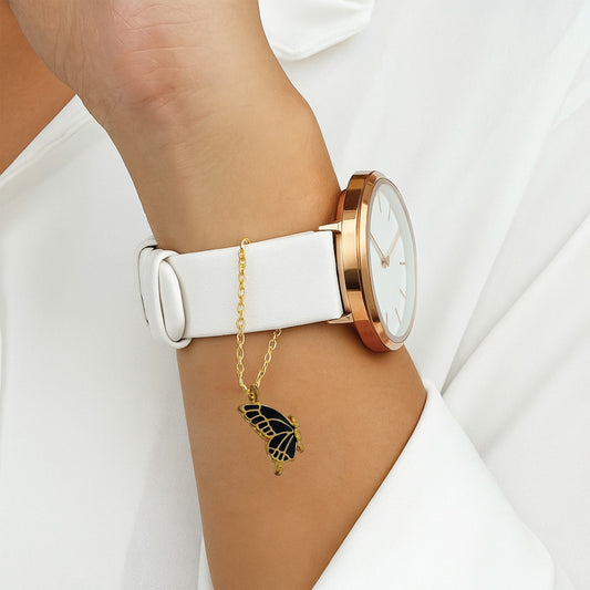 Black Butterfly Watch Charm