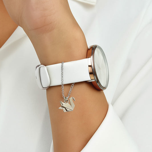 Origami Swan Watch Charm