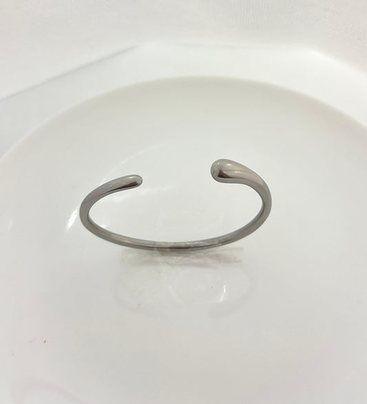 Silver Curve Cuff Women Kada Bracelet (Anti Tarnish)