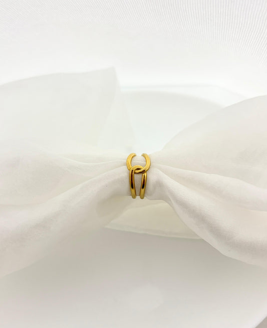 Golden Entangle Women Ring (Adjustable)