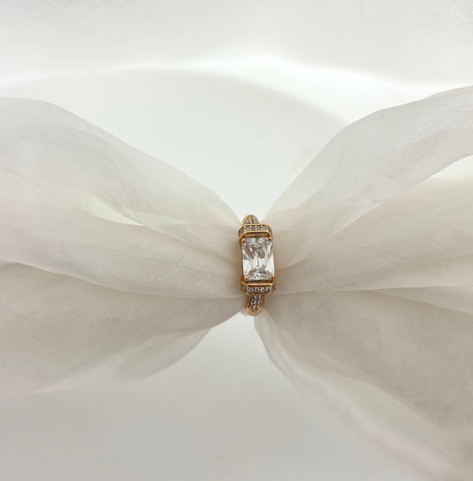 Rose Gold Diamond Statement Women Ring (Adjustable) (Size 16)