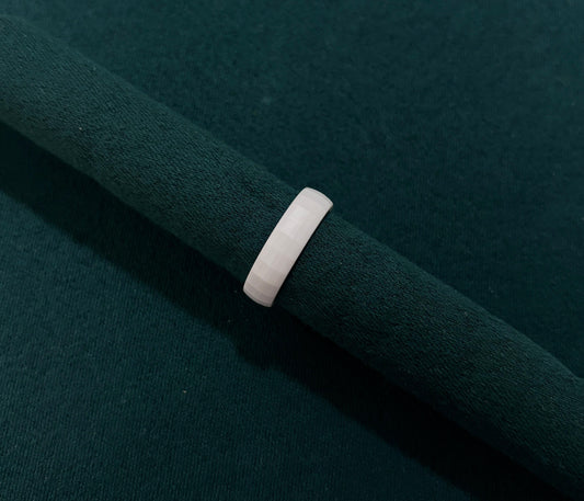 Men White Ceramic Ring (Anti Tarnish)