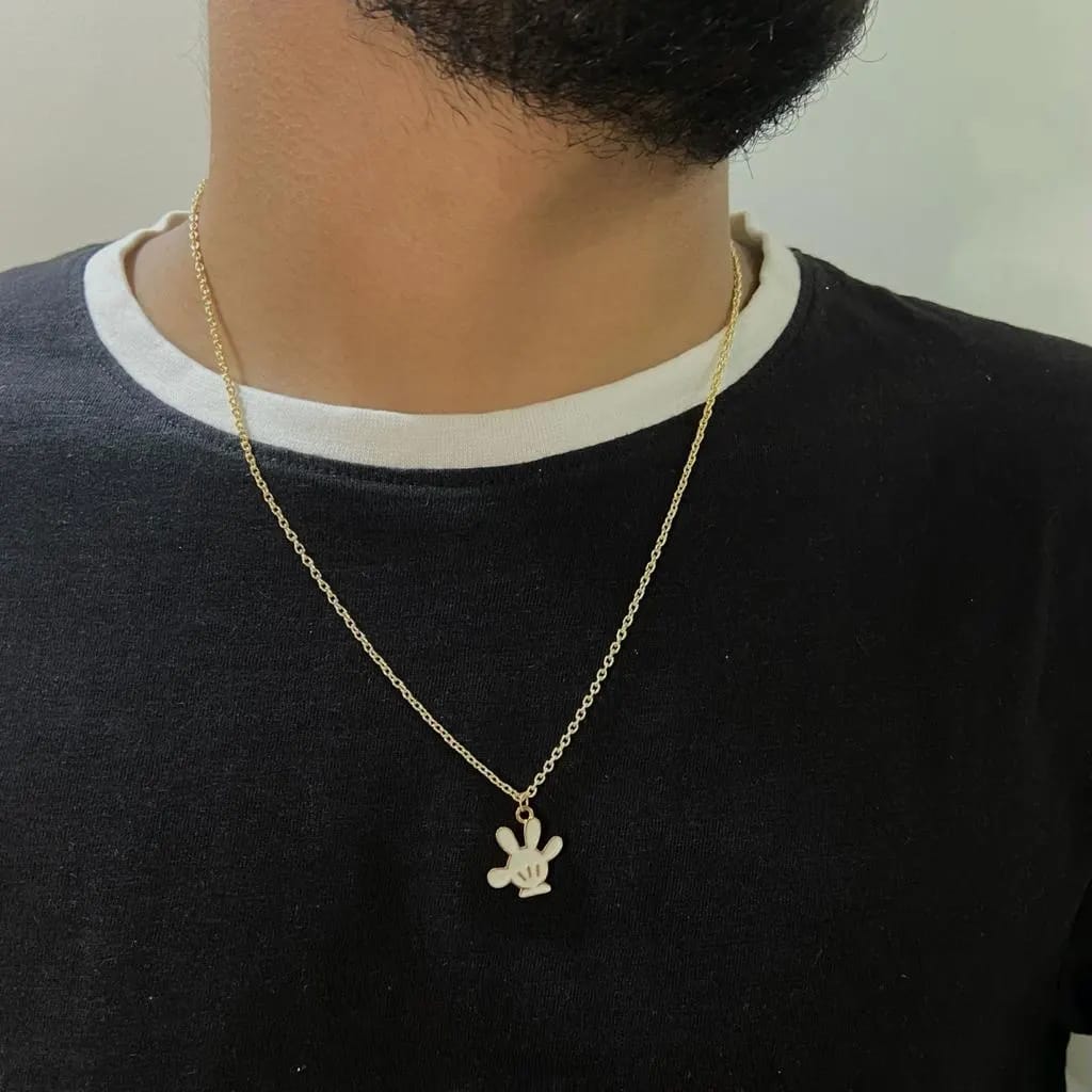 Men Mickey Hand Chain Necklace - Nimé By Shop Trendys