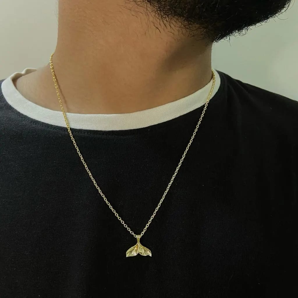 Men Golden Mermaid Tail Chain Necklace - Nimé By Shop Trendys