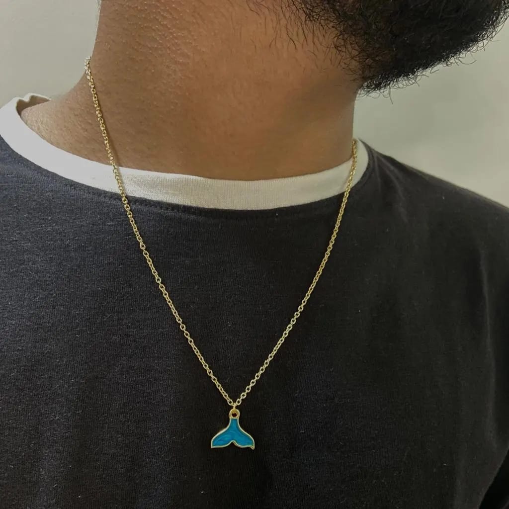Men Galaxy Mermaid Tail Chain Necklace - Nimé By Shop Trendys