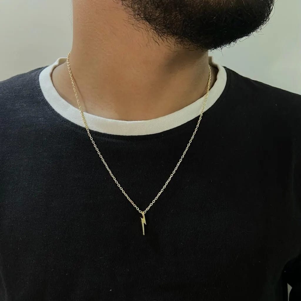 Men Lightning Thunder Chain Necklace - Nimé By Shop Trendys