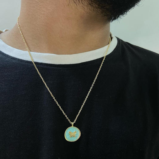 Men Galaxy Butterfly Chain Necklace