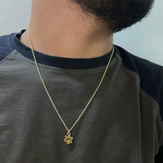 Men Textured Paw Chain Necklace