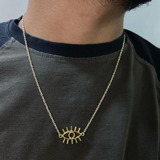 Men Big Evil Eye Chain Necklace