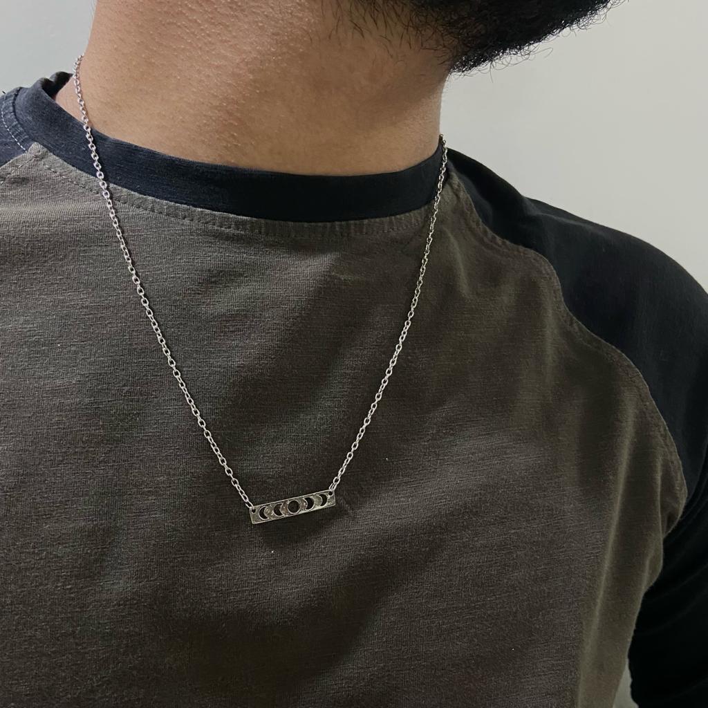 Men Phases of Moon Chain Necklace