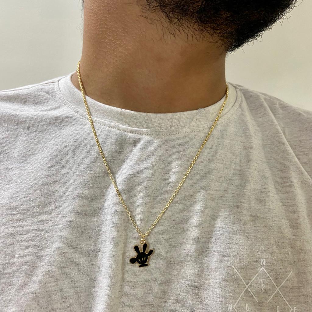 Men Mickey Hand Chain Necklace - Nimé By Shop Trendys