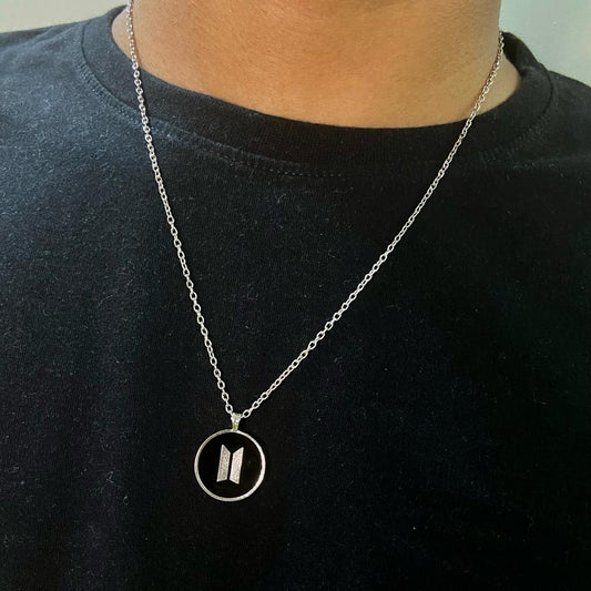Men BTS Black Chain Necklace