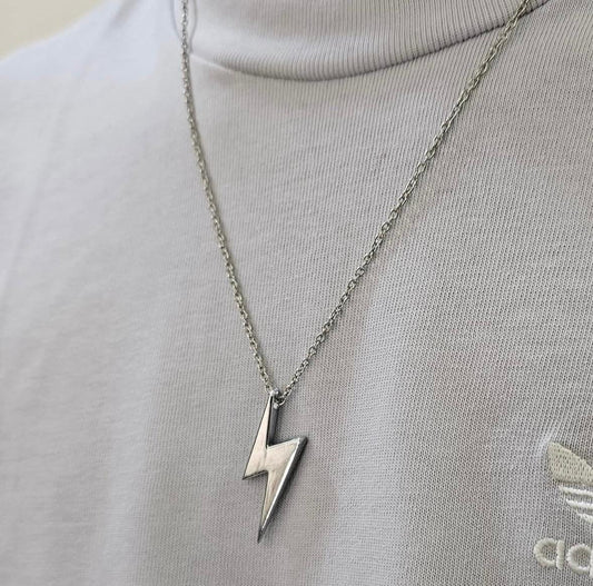 Men Lightening Bolt Chain Necklace