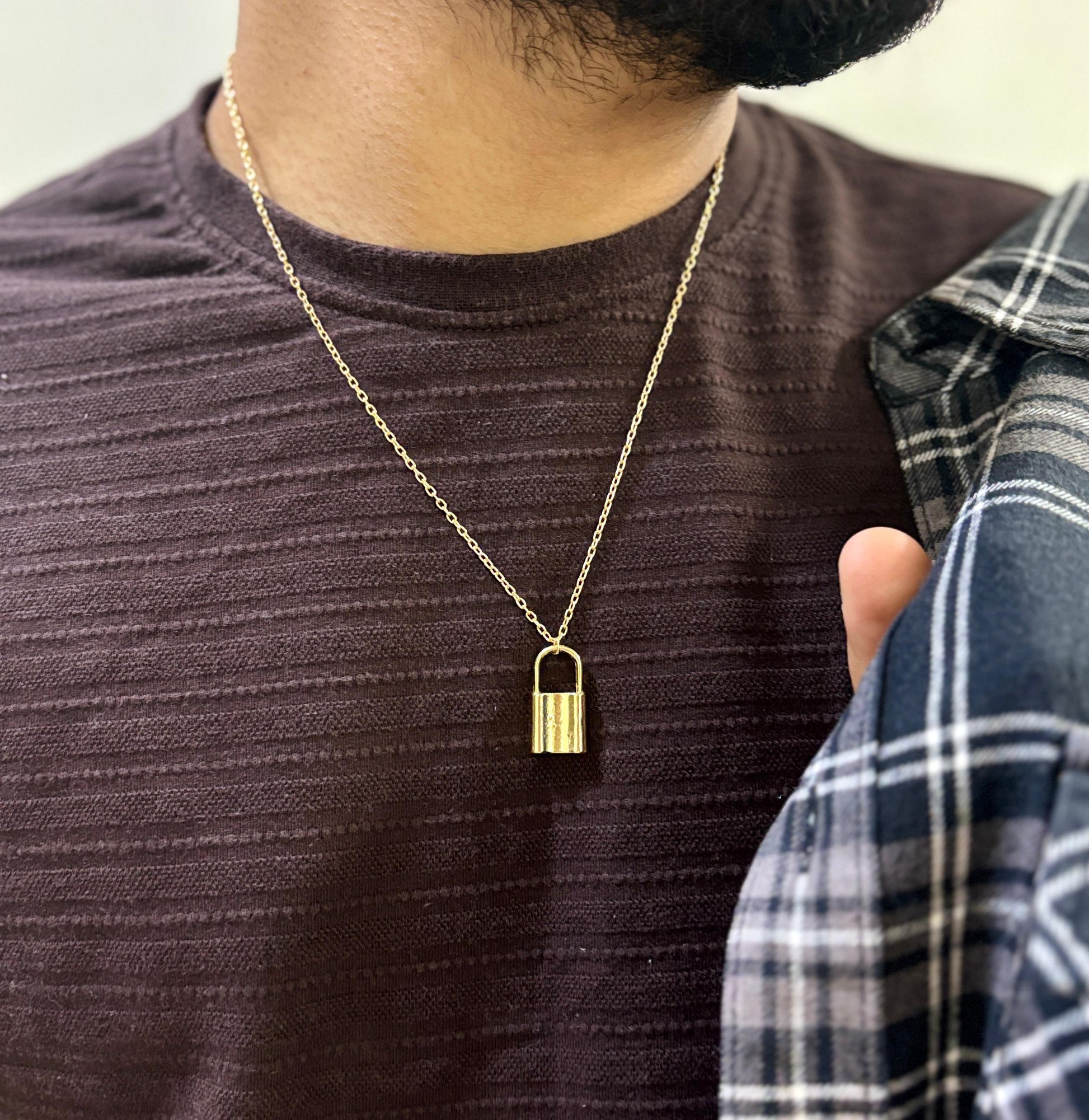 Men Lock Chain Necklace - Nimé By Shop Trendys