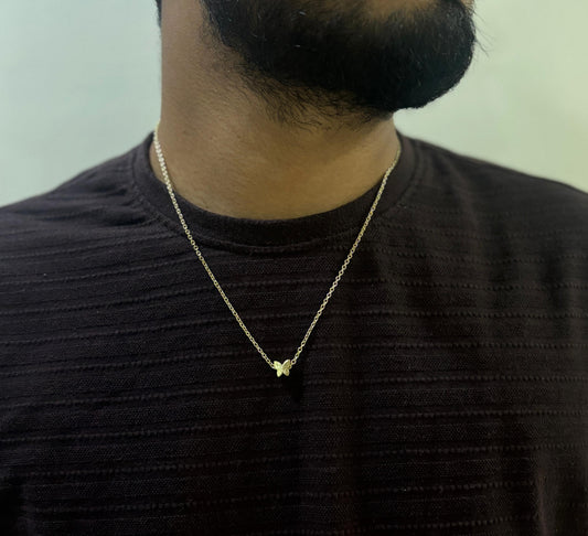Men Minimal Butterfly Chain Necklace