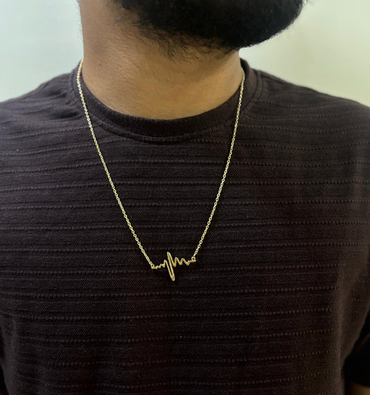 Men Heartbeat Chain Necklace