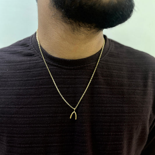 Men Wishbone Chain Necklace
