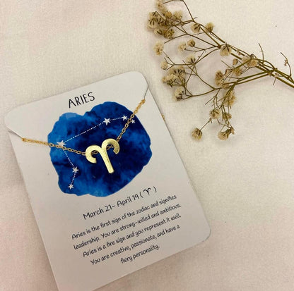 Golden Zodiac Sign Women Necklace - Nimé By Shop Trendys