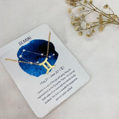 Golden Zodiac Sign Women Necklace - Nimé By Shop Trendys