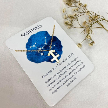 Golden Zodiac Sign Women Necklace - Nimé By Shop Trendys