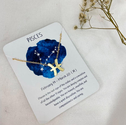 Golden Zodiac Sign Women Necklace - Nimé By Shop Trendys
