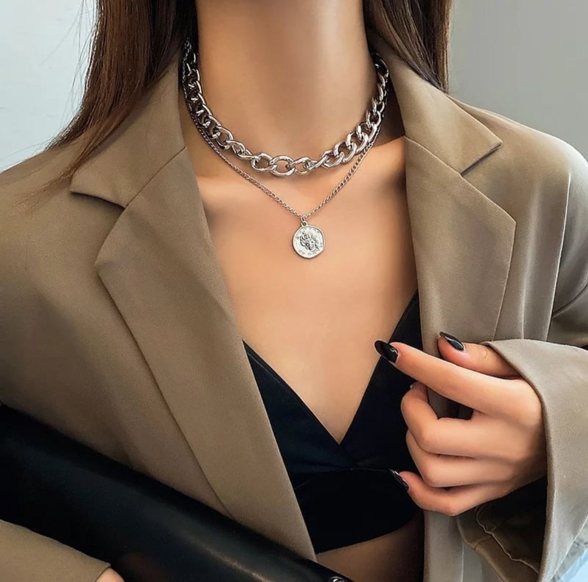Chain Coin Layered Women Necklace - Nimé By Shop Trendys