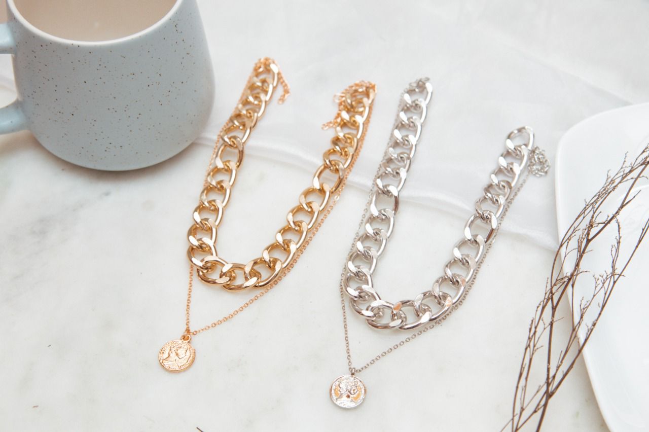 Chain Coin Layered Women Necklace - Nimé By Shop Trendys
